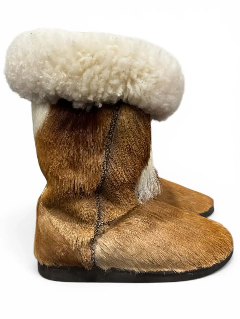 Cleverboks Genuine Springbok Fur Winter Boots Sheepskin Lining Women's Size 9